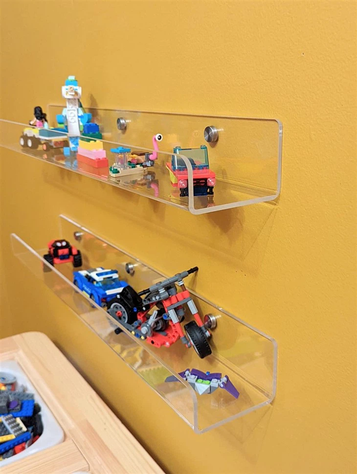 Wall Mouted Iridescent Rainbow Acrylic Shelf